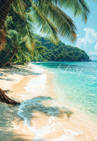 Kate Beach Summer Tropical Palm Trees Printed Backdrop Designed by Emetselch
