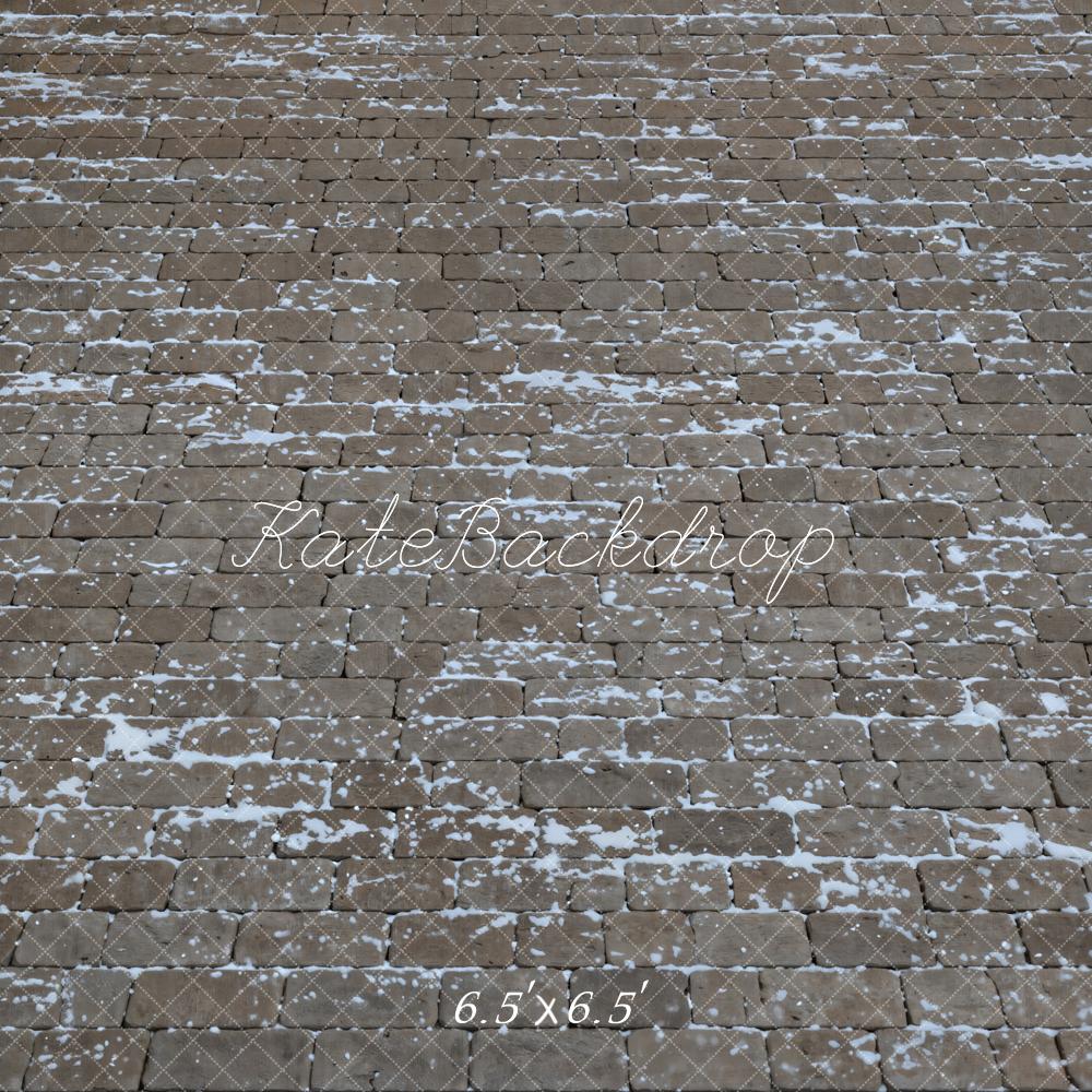 Kate Cobblestone Snow Floor Printed Backdrop Designed by Emetselch