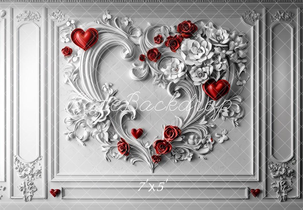 Kate Valentine Romantic Floral Heart Wall  Backdrop Designed by Mini MakeBelieve