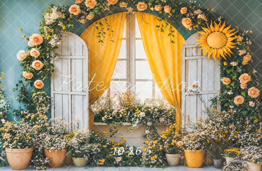 Arco Floral de Primavera con Girasoles para Ventana Diseñado por Emetselch