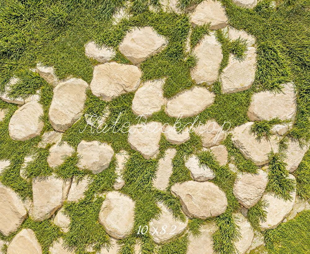 Kate Cobblestone with Green Grass Floor Backdrop Designed by Kate Image