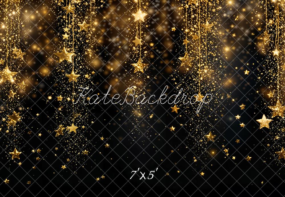 SALE Kate New Year Gold Glitter Stars Sparkle Backdrop Designed by Kate Image