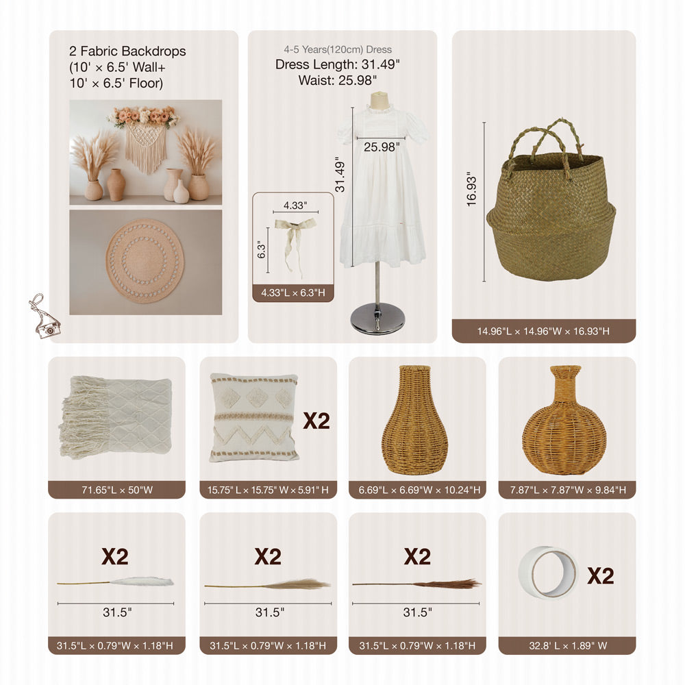 RTS Kate Bohemian style Photo Kit Photography Backdrops&Props Themed Bundle