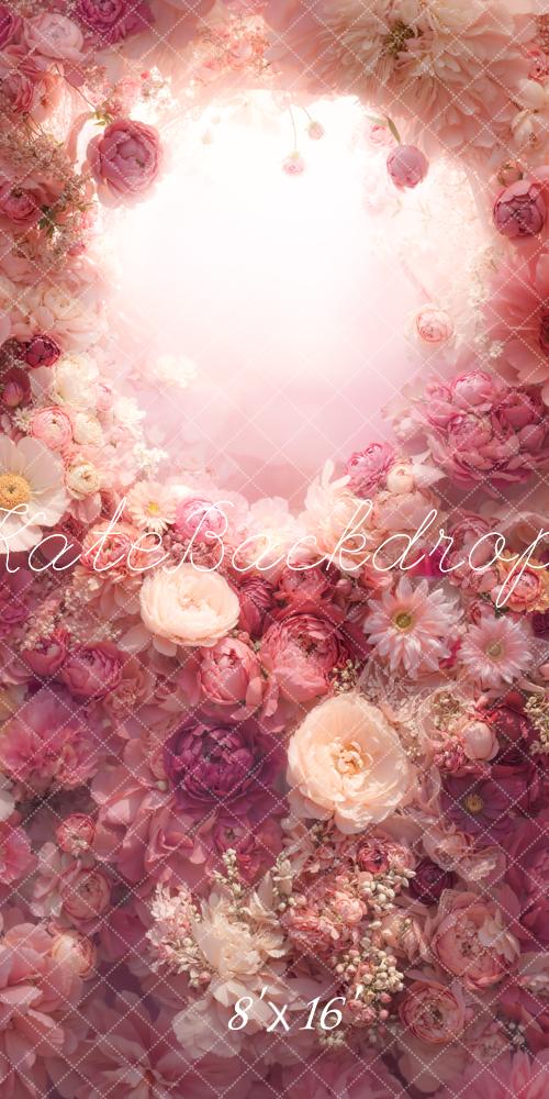 Kate Sweep Romantic Pink Flower Arch Backdrop Designed by Emetselch