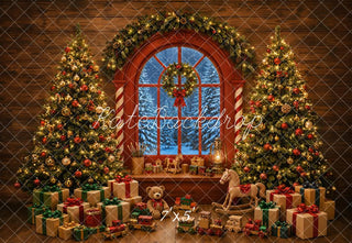 TEST Kate Christmas Tree Window Presents Garland Toys Printed Backdrop Designed by Emetselch