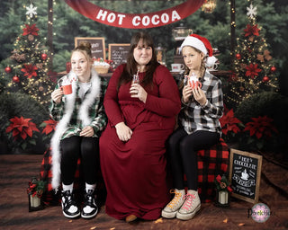 Kate Christmas Garden Hot Cocoa Booth Printed Backdrop Designed by Emetselch