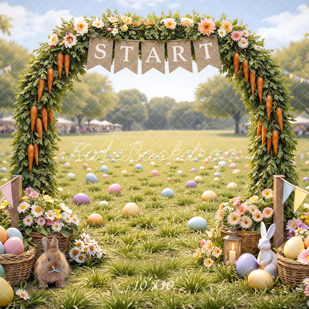 Kate Easter Bunny Flower Arch Egg Hunt Backdrop Designed by Mini MakeBelieve