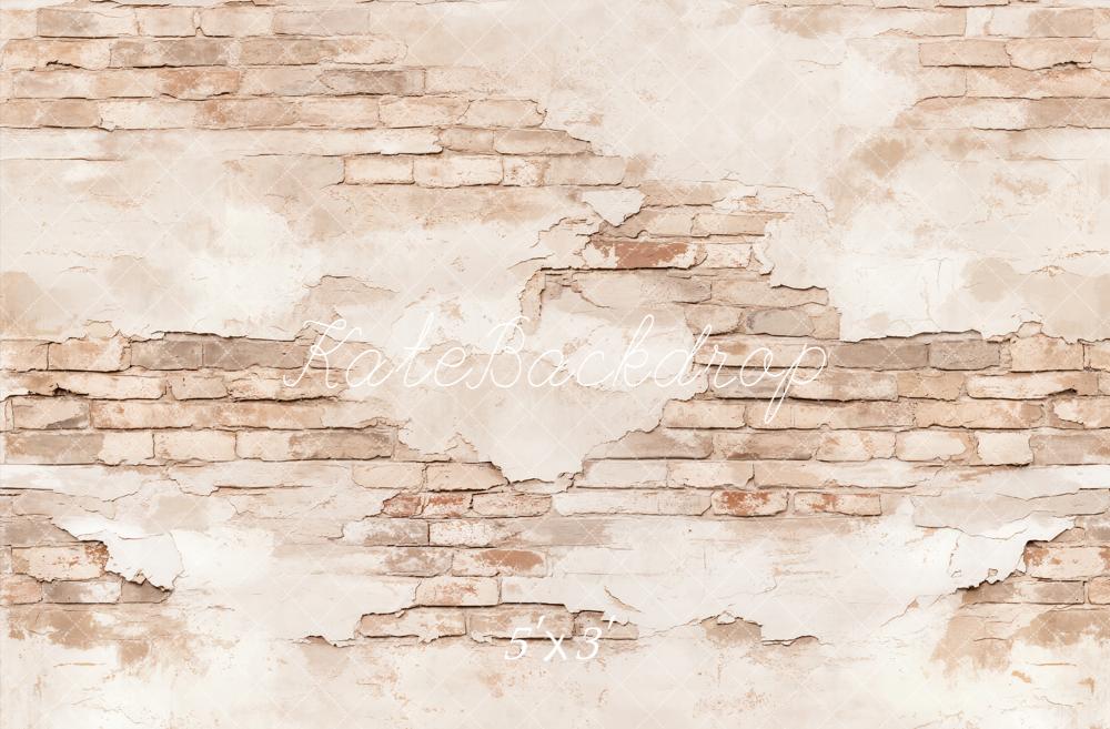 Kate Beige Retro Wall Vintage Brick Backdrop Designed by Kate Image