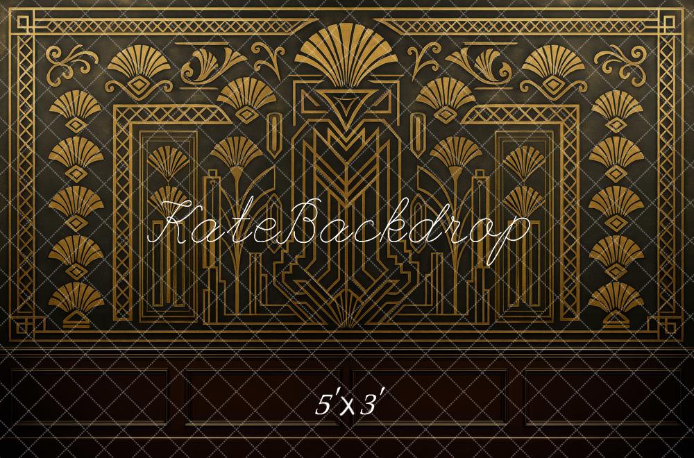 Kate Art Deco Gold Pattern Wall Backdrop Designed by Mini MakeBelieve