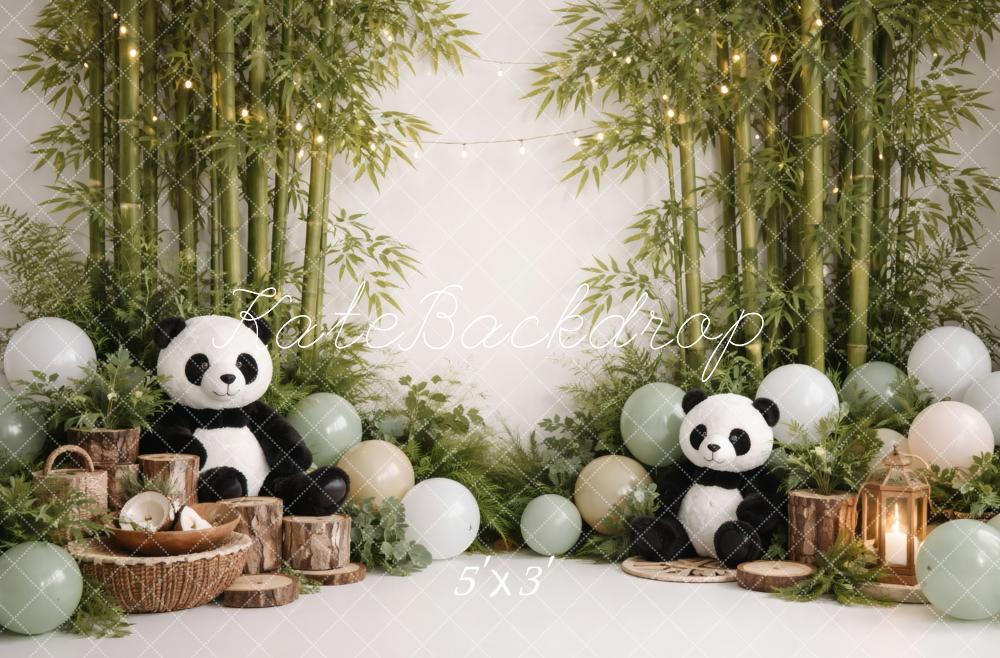Kate Panda Bamboo Forest Balloons Lanterns Printed Backdrop Designed by Vertigo Productions
