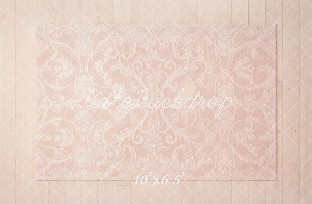 Kate Pink Ornate Damask Pattern Floor Backdrop Designed by Kate Image