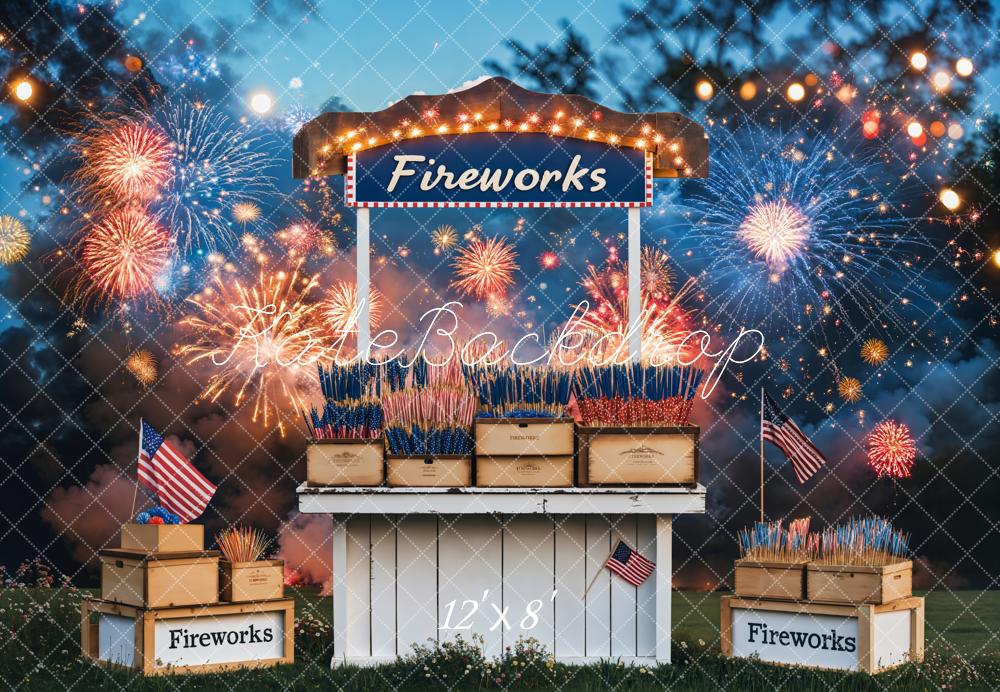 Independence Day Vuurwerkstand Viering Foto Achtergrond Designed by Emetselch