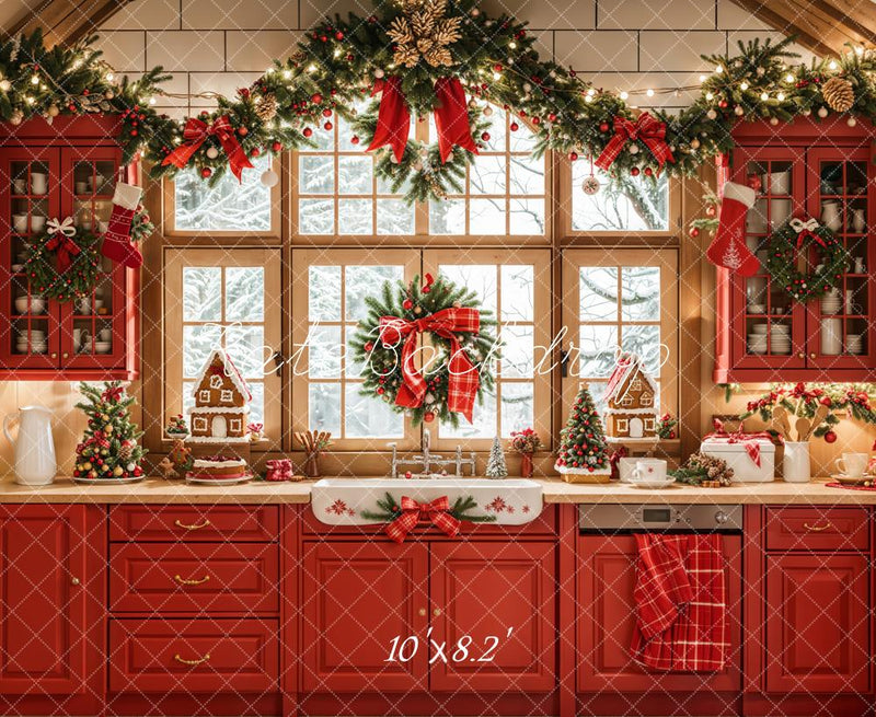 10x10ft Photo Backdrop Kate Christmas Kitchen Backdrop - 10x10ft ...