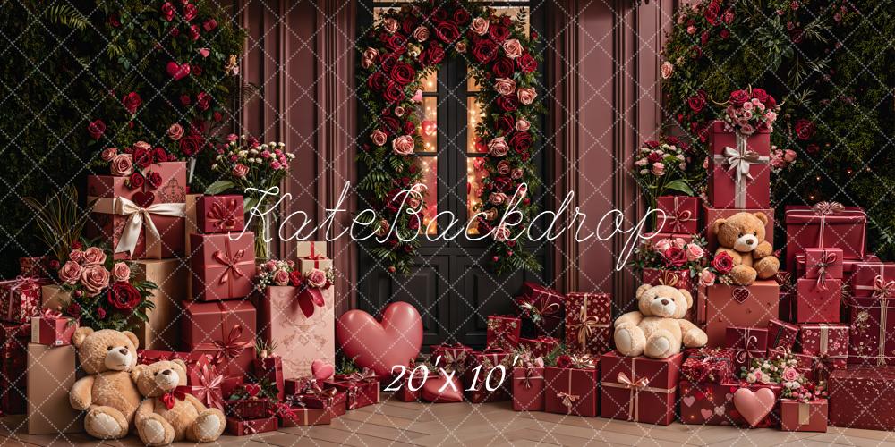 Kate Valentines Shop Doorway Roses Gifts Teddy Bears Backdrop Designed by Emetselch
