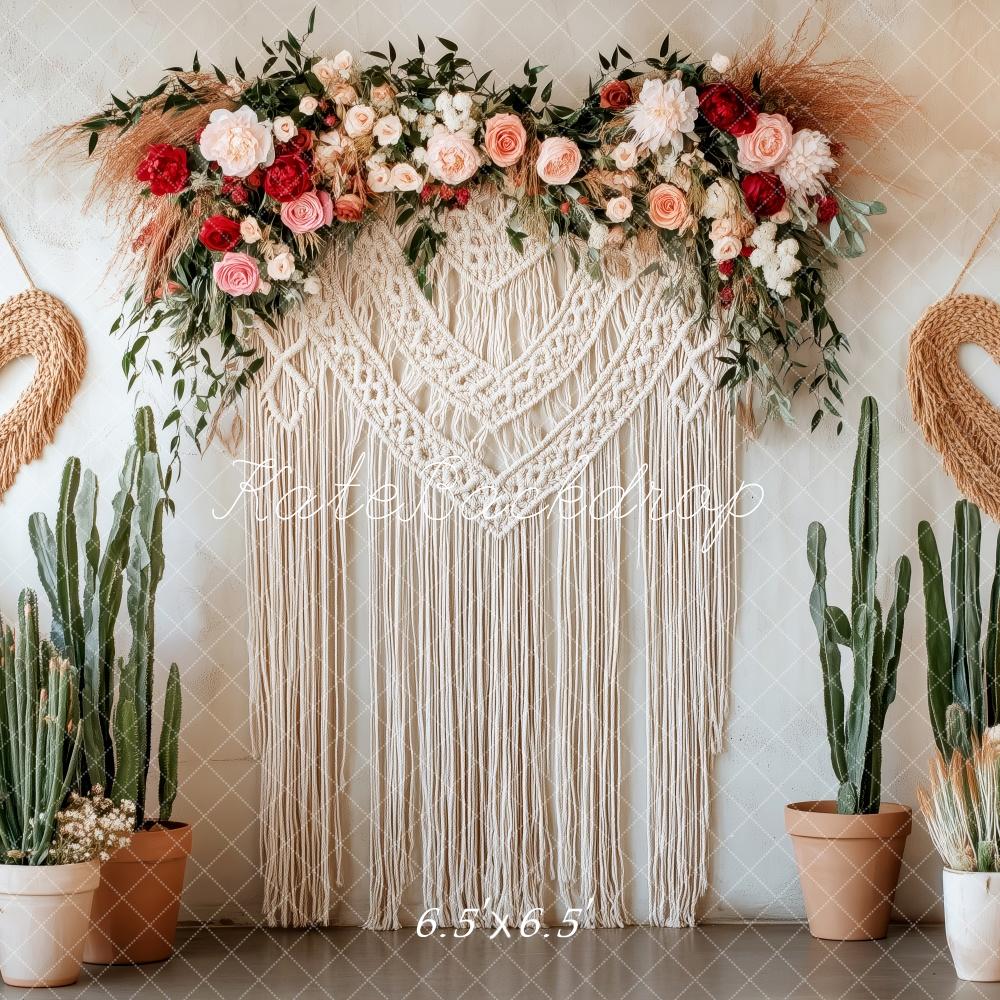 Kate Boho Macrame Floral Cactus Backdrop Designed by Patty Roberts