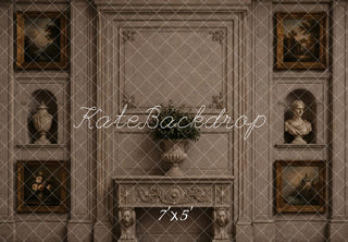 Kate Vintage Wall Fireplace Paintings Sculptures Printed Backdrop Designed by Vertigo Productions