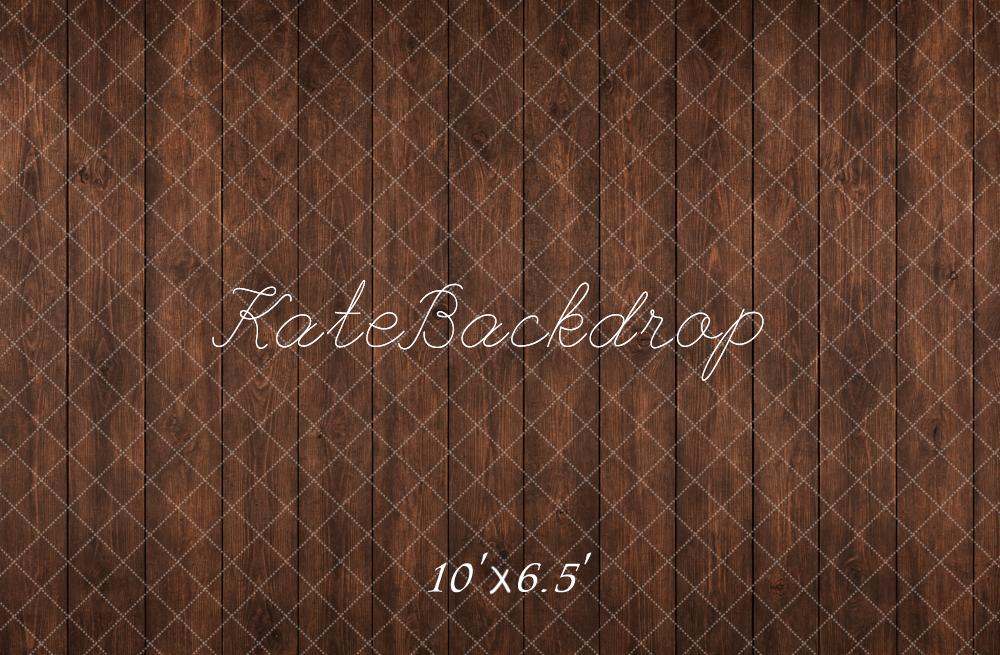 Kate Dark Brown Wood Pattern Floor Printed Backdrop Printed Backdrop Designed by Emetselch