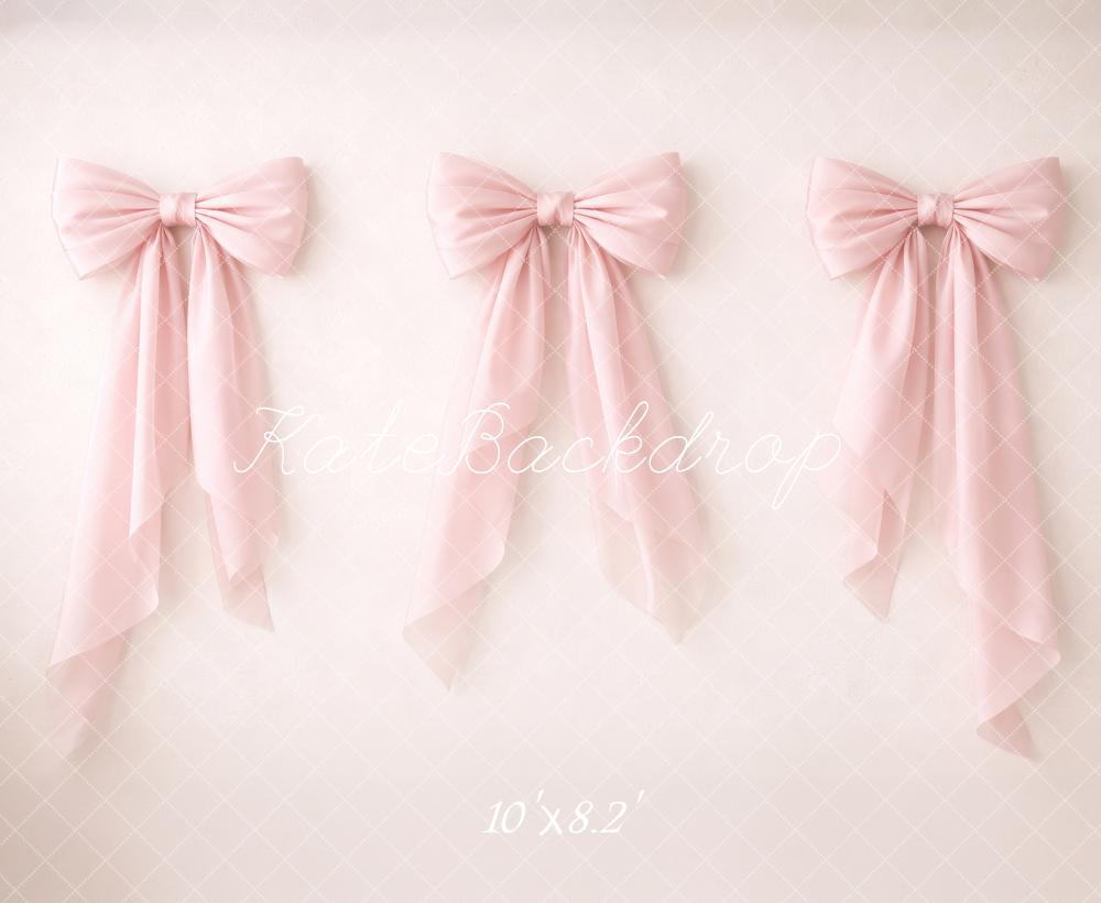 Kate Prom Pink Three Bows Printed Backdrop Designed by Megan Leigh Photography