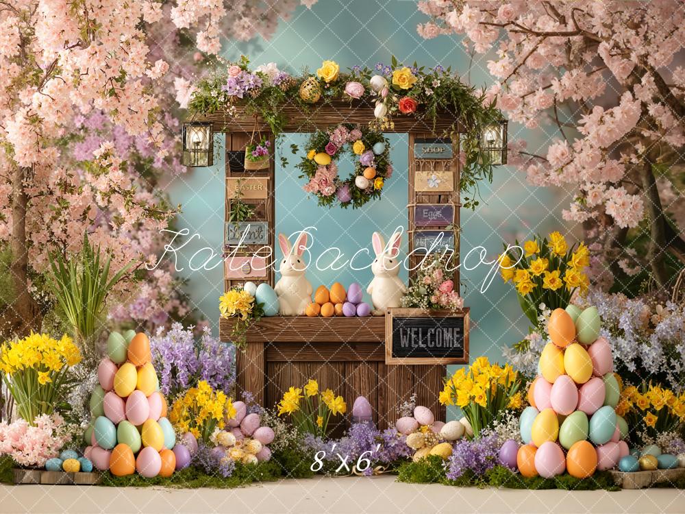 TEST Kate Easter Bunny Flower Arch Egg Stand Backdrop Designed by Chain Photography