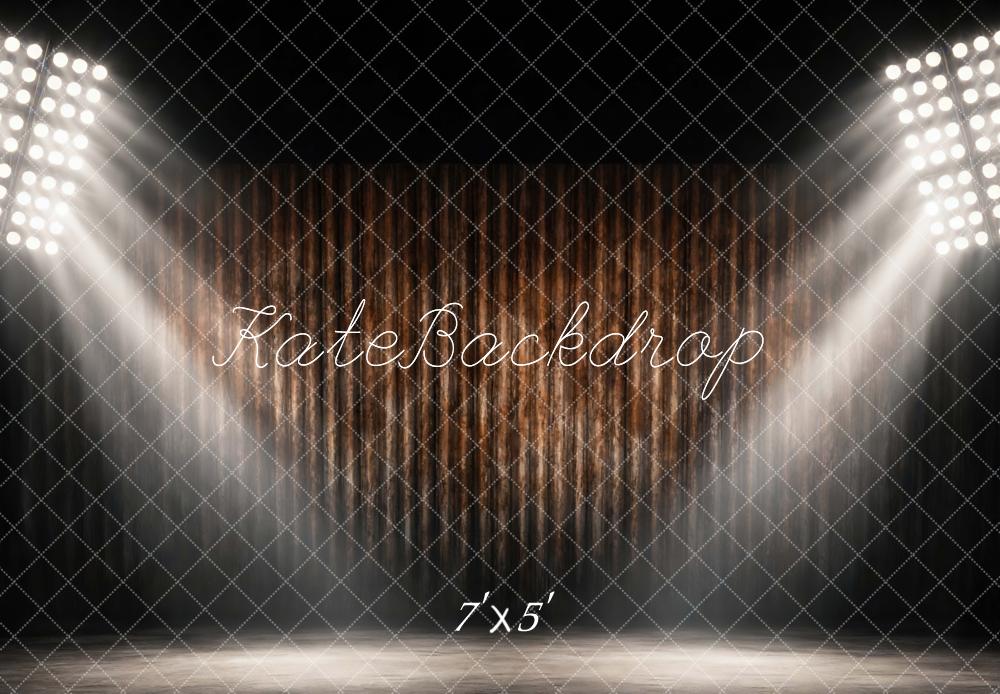 Kate Sports Stage Spotlights Brown Curtain Backdrop Designed by Mini MakeBelieve