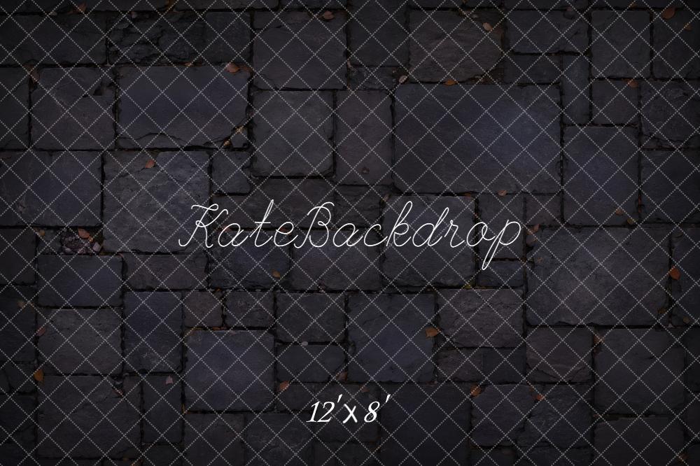 Kate Dark Cobblestone Floor Printed Backdrop Designed by Emetselch