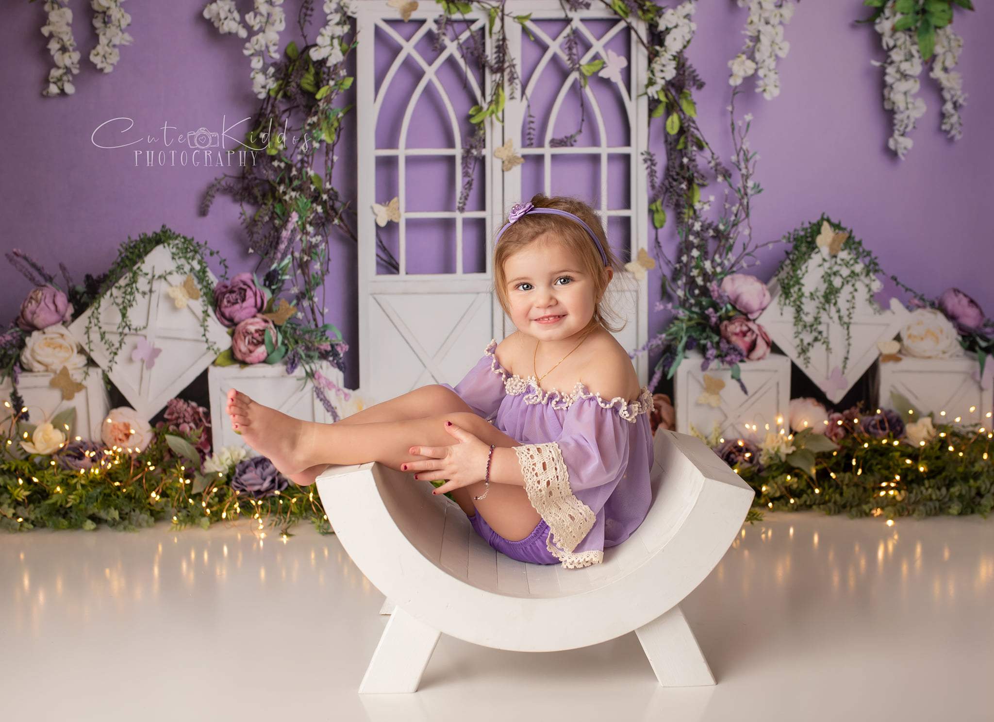 Kate Spring Purple Floral Backdrop Designed by Megan Leigh Photography (U.S. only) (Clearance US only)