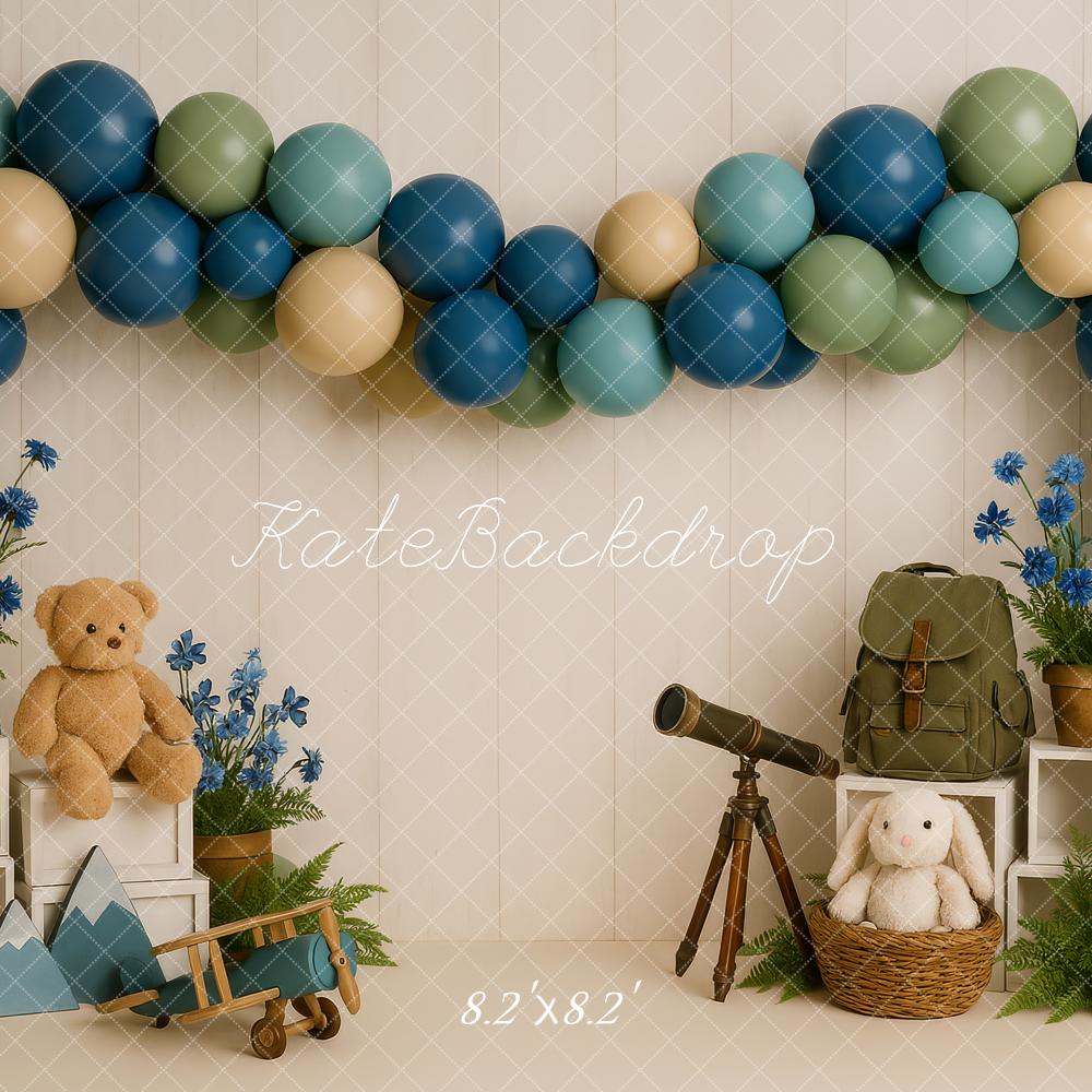 Avventura Cake Smash Telescopio Orso Palloncino Sfondo Designed by Patty Roberts