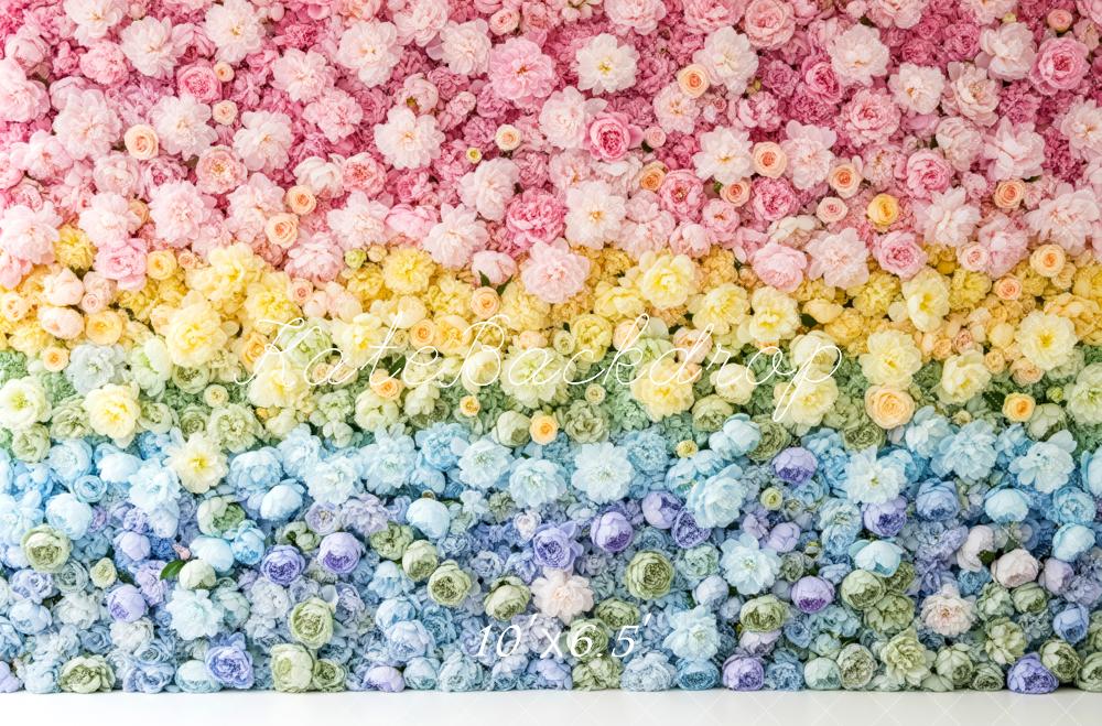 Kate Rainbow Flower Wall Gradient Backdrop Designed by Patty Roberts