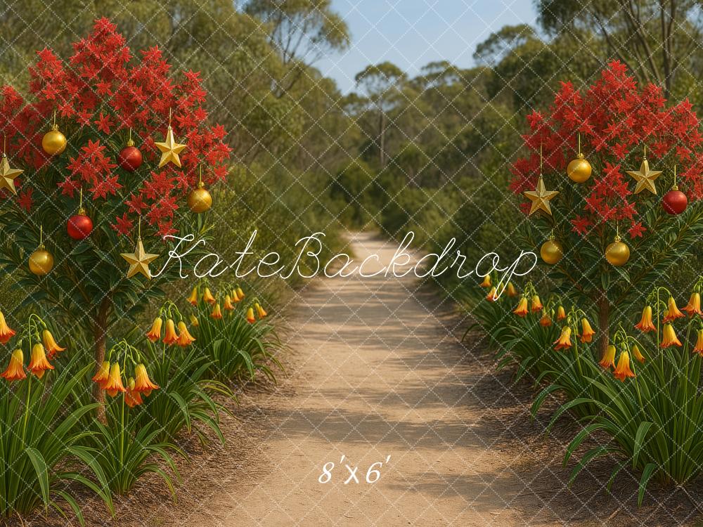 Kate Australian Christmas Floral Pathway Backdrop Designed by Megan Leigh Photography