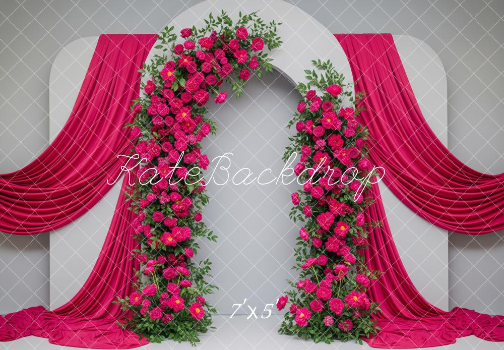 Kate Flower Arch Pink Drapes Backdrop Designed by Patty Roberts