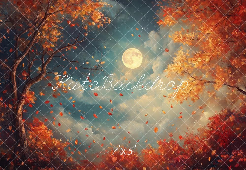 Fondo de Otoño con Hojas y Luz de Luna Diseñado por Patty Roberts