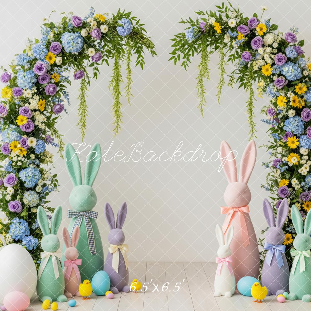 Kate Easter Bunny Flower Arch Pastel Eggs Backdrop Designed by Patty Roberts