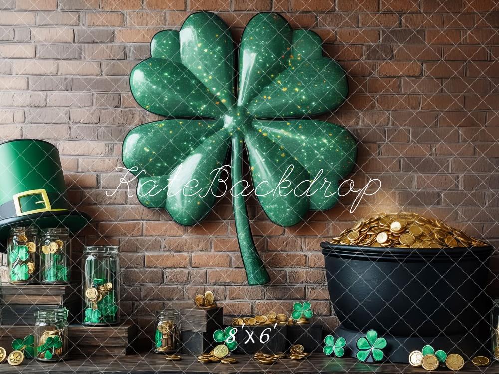 St. Patrick's Day Shamrock Foto Achtergrond Designed by Mini MakeBelieve