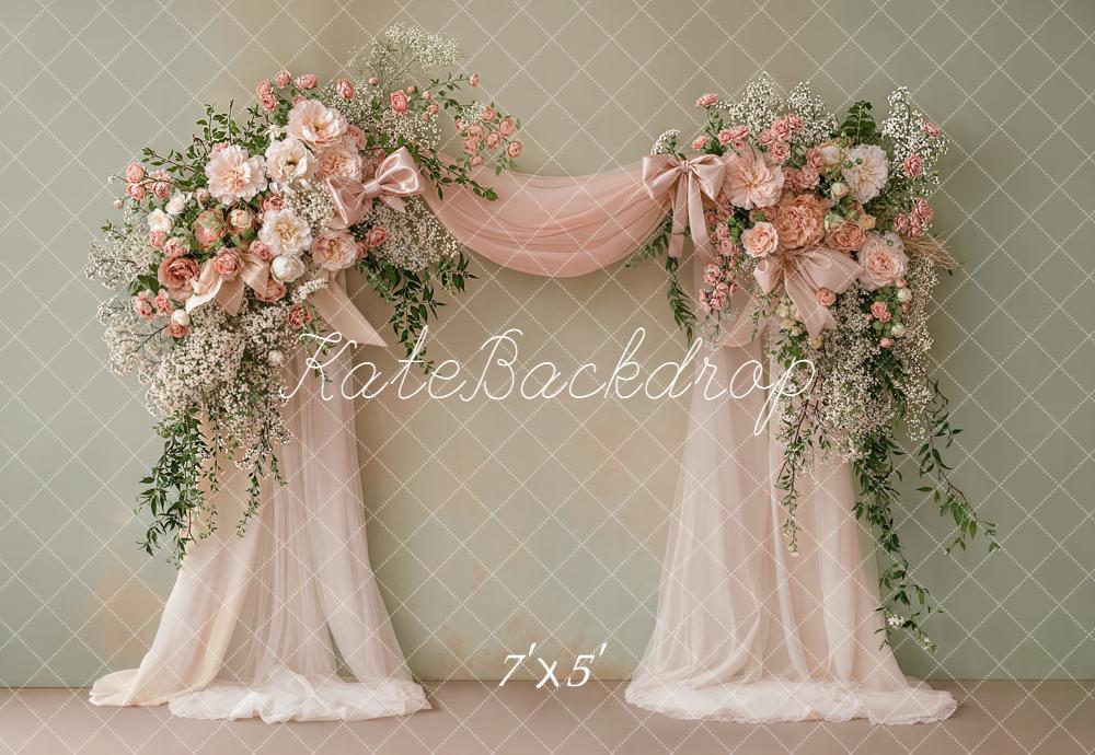TEST Kate Spring Flower Arch Blush Pink Floral Drapes Backdrop Designed by Emetselch