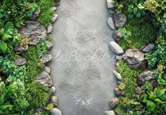 Spring Jungle Pad Groen Foto Achtergrond Designed by Mini MakeBelieve