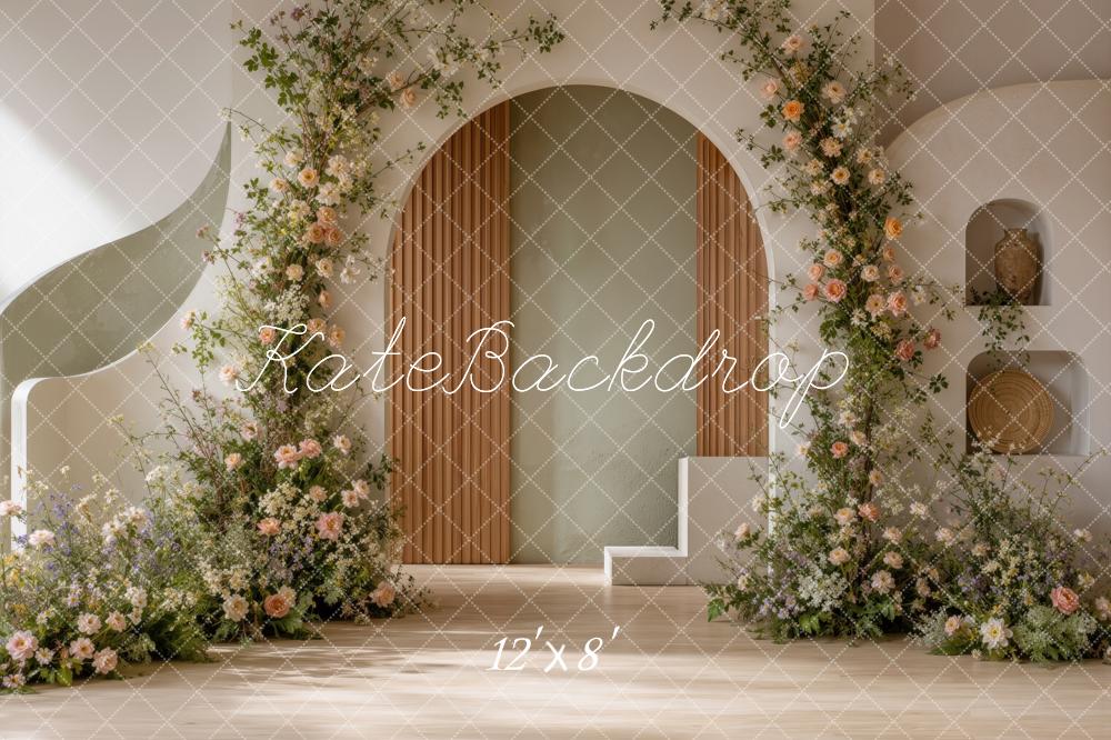Kate Spring Floral Arch Doorway Staircase Modern Printed Backdrop Designed by Ashley Ward