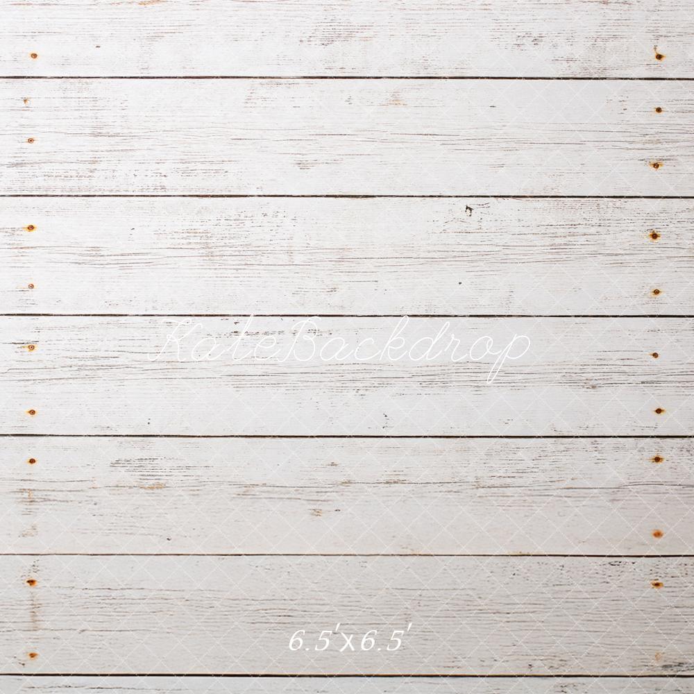 Kate White Rustic Wood Plank Floor Printed Backdrop Designed by Mandy Ringe Photography