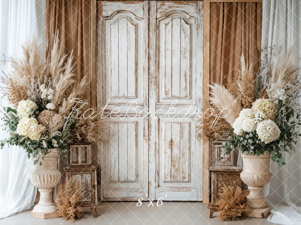 Kate Boho Rustic Floral Vintage Door Backdrop Designed by Emetselch