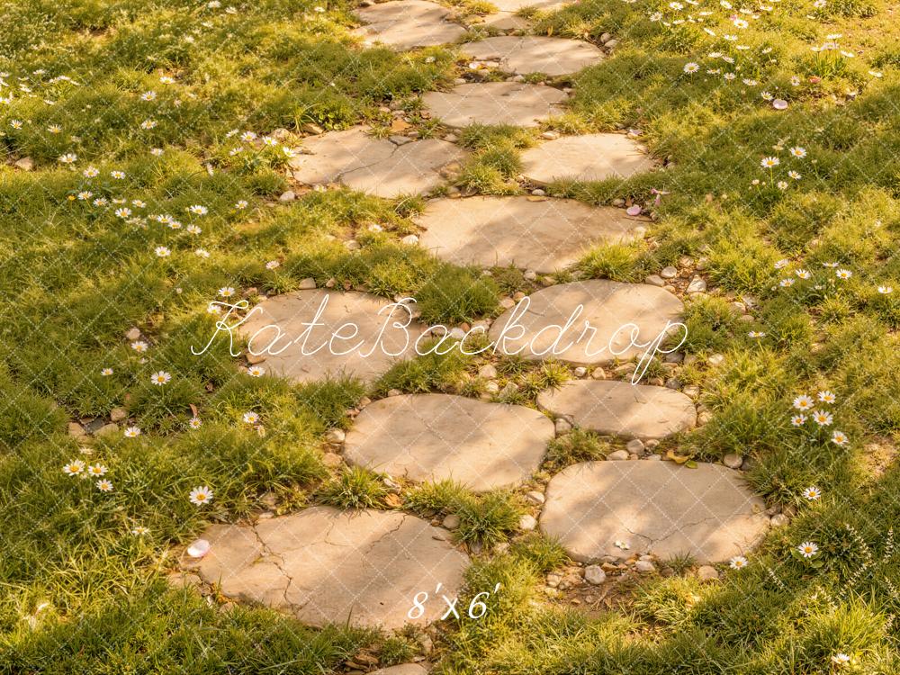Kate Spring Garden Stepping Stone Path Wildflowers Floor Printed Backdrop Designed by Kate Image