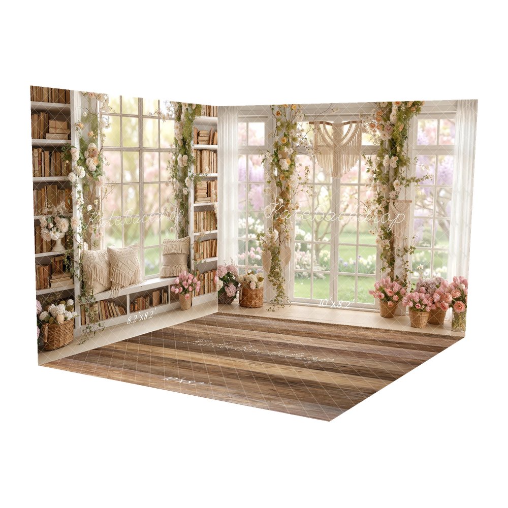 Kate Flower Arch Window Macrame Baskets Backdrop Room Set