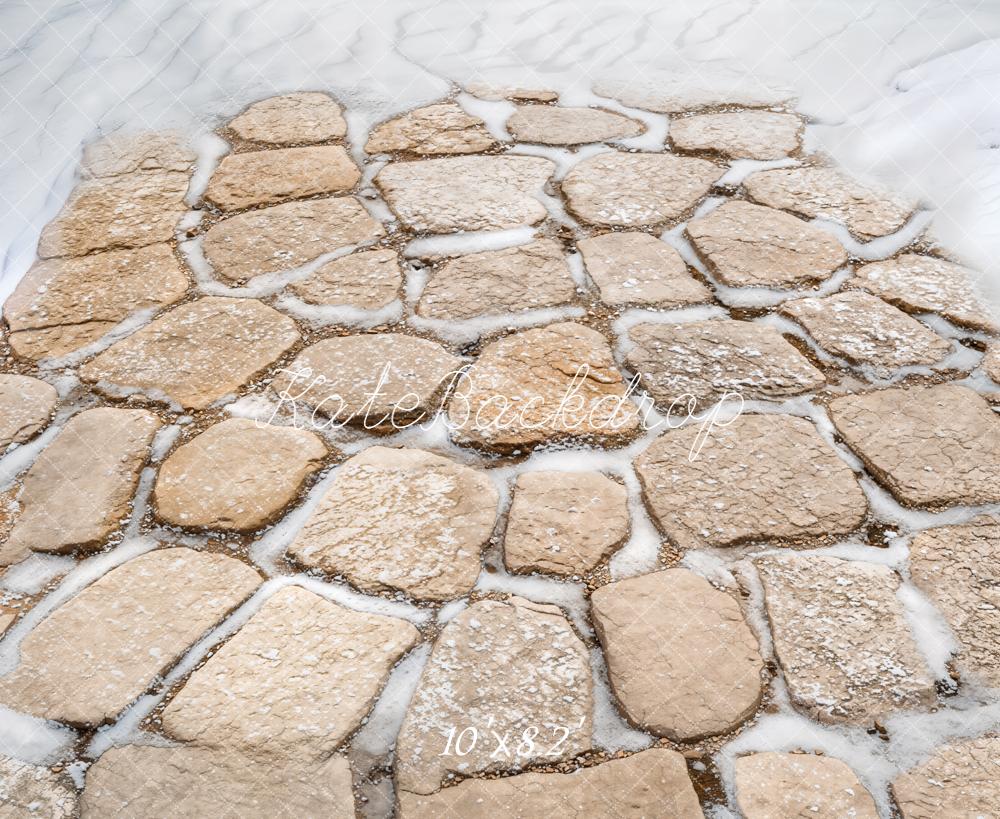 Kate Winter Cobblestone Snow Floor Backdrop Designed by Kate Image