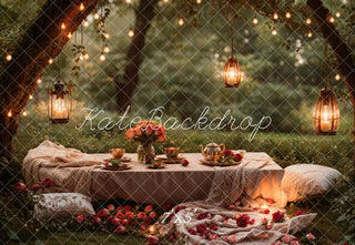Kate Spring Romantic Garden Picnic Printed Backdrop Designed by Emetselch