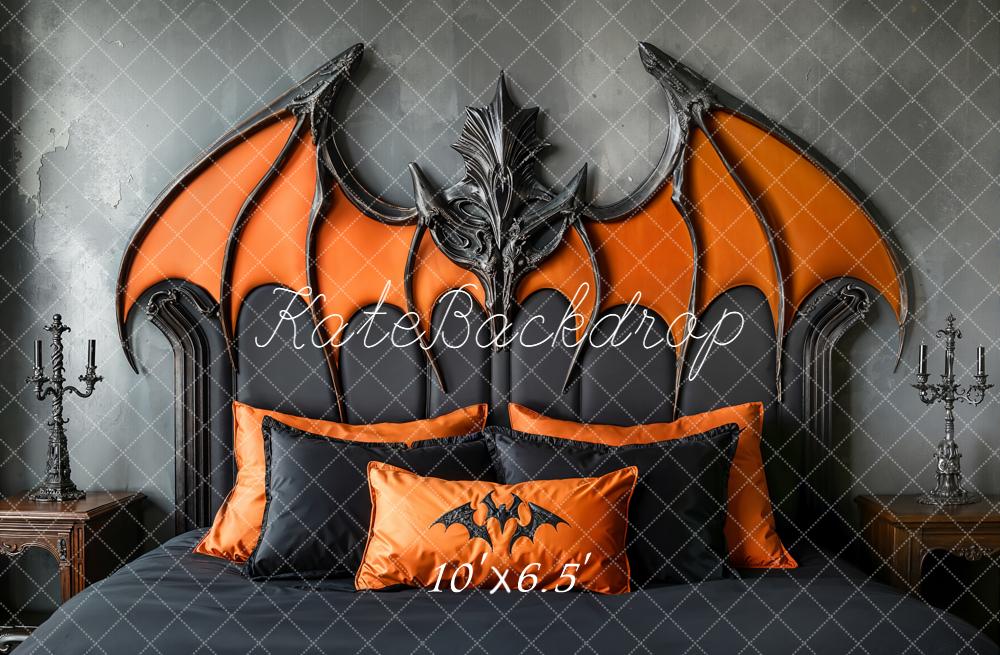 Kate Halloween Bat Wing Headboard Dark Backdrop Designed by Emetselch