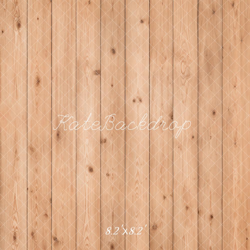 Kate Light Brown Wood Plank Floor Printed Backdrop Designed by Emetselch
