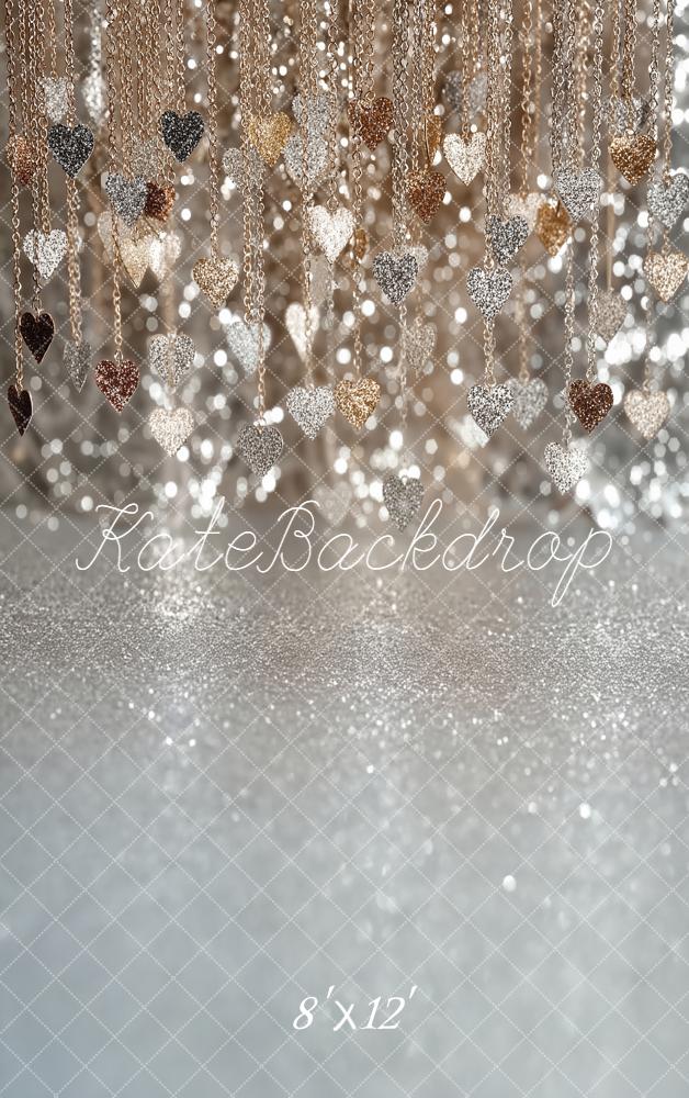 Kate Glitter Heart Chains Bokeh Backdrop Designed by Emetselch