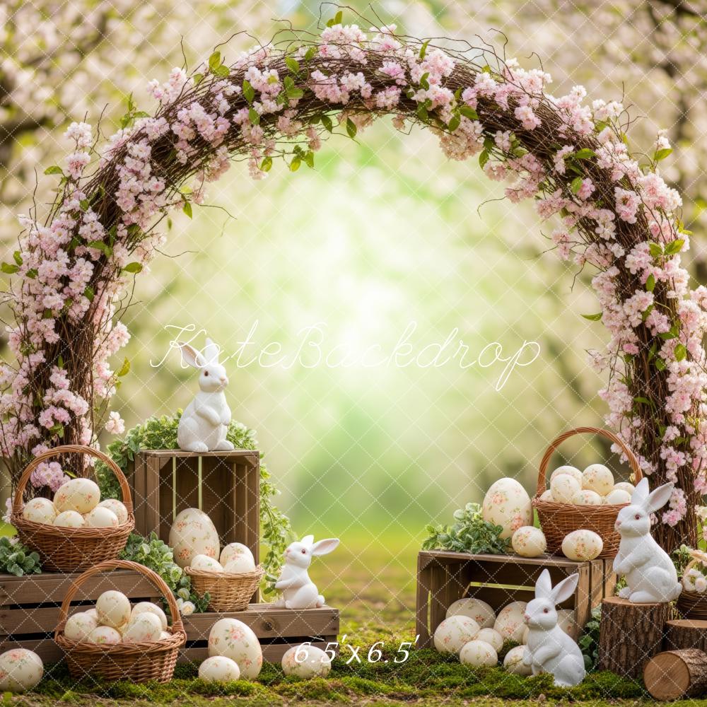 Kate Easter Bunny Flower Arch Eggs Backdrop Designed by Patty Roberts