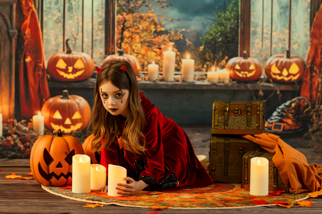 RTS Kate Halloween Fireplace Window Photo Kit Photography Backdrops&Props Themed Bundle