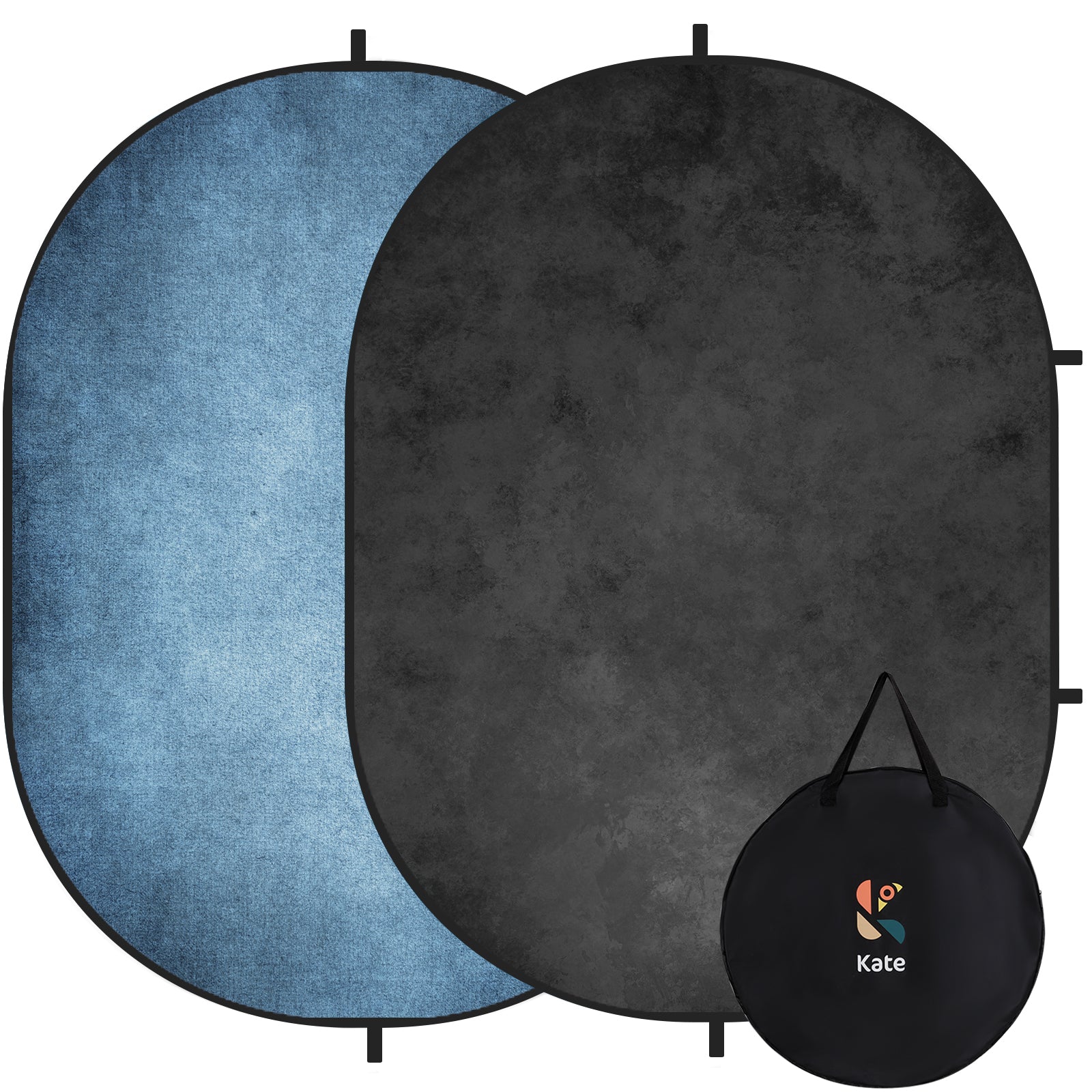 RTS Kate Abstract Dark Gray/ Blue Microfiber Collapsible Backdrop for Photography 5X6.5ft(1.5x2m) (US & CA Only)