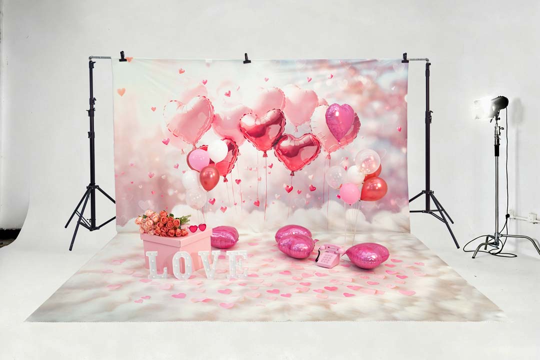 Valentine's Pink Candy House Foto Achtergrond Designed by Mini MakeBelieve