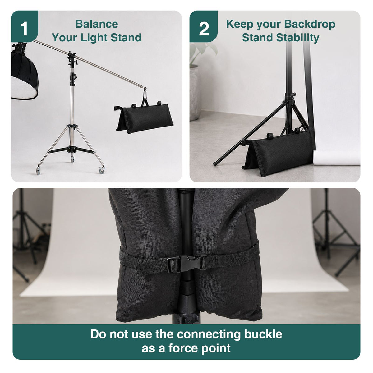 Kate 4 Pack Sand Bags for Weight Bags&Light Stand Photography Tripod Video Equipment
